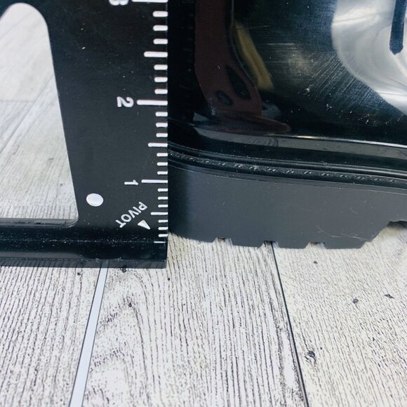 Nine West Womens Ankle Combat Boots Size 7 Black Glossy Parachute Red Winter - Picture 13 of 16